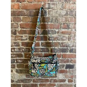 Vera Bradley Lime Green/Turquoise/Black Floral Crossbody Purse